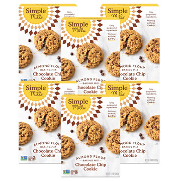 Simple Mills Almond Flour Baking Mix, Chocolate Chip Cookie Dough Mix - Gluten Free, Plant Based, 9.4 Ounce (Pack Of 6)
