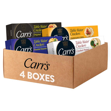 Carr'S Table Water Crackers, Baked Snack Crackers, Party Snacks, 4 Flavor Variety Pack (4 Boxes)