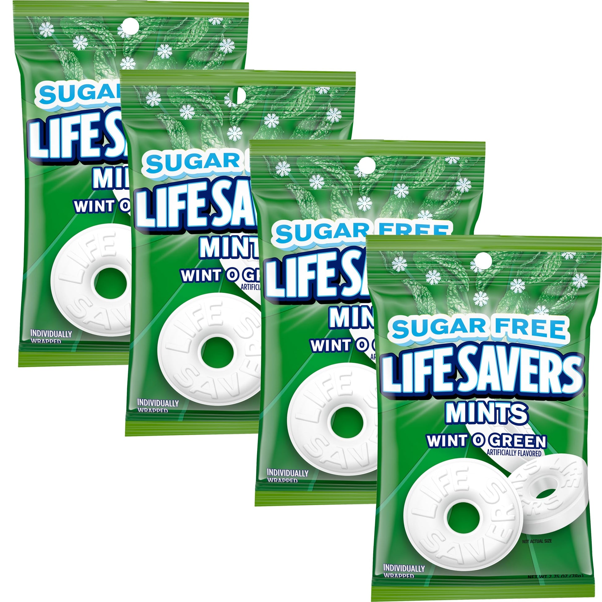 Sugar Free Lifesavers Wint O Green Mint, 2.75 Ounce (Pack of 4), Wintergreen Breath Mints
