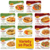Kosher Mre Meat Meals Ready To Eat (10 Pack Variety - Beef, Chicken & Turkey) Prepared Entree Fully Cooked, Shelf Stable Microwa