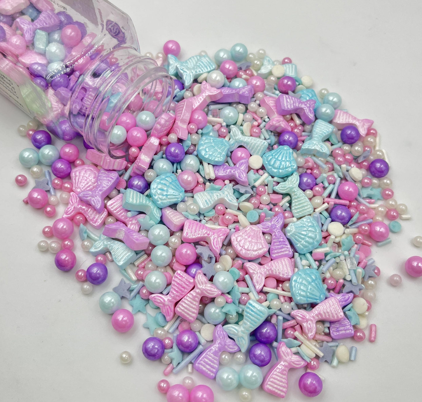 Sentovac Edible Mermaid Pearl Shell Sprinkles | Edible Cake Cupcake Sprinkles 1 Bottle 3.53Oz/ 100G | Cookie And Ice Cream Toppe