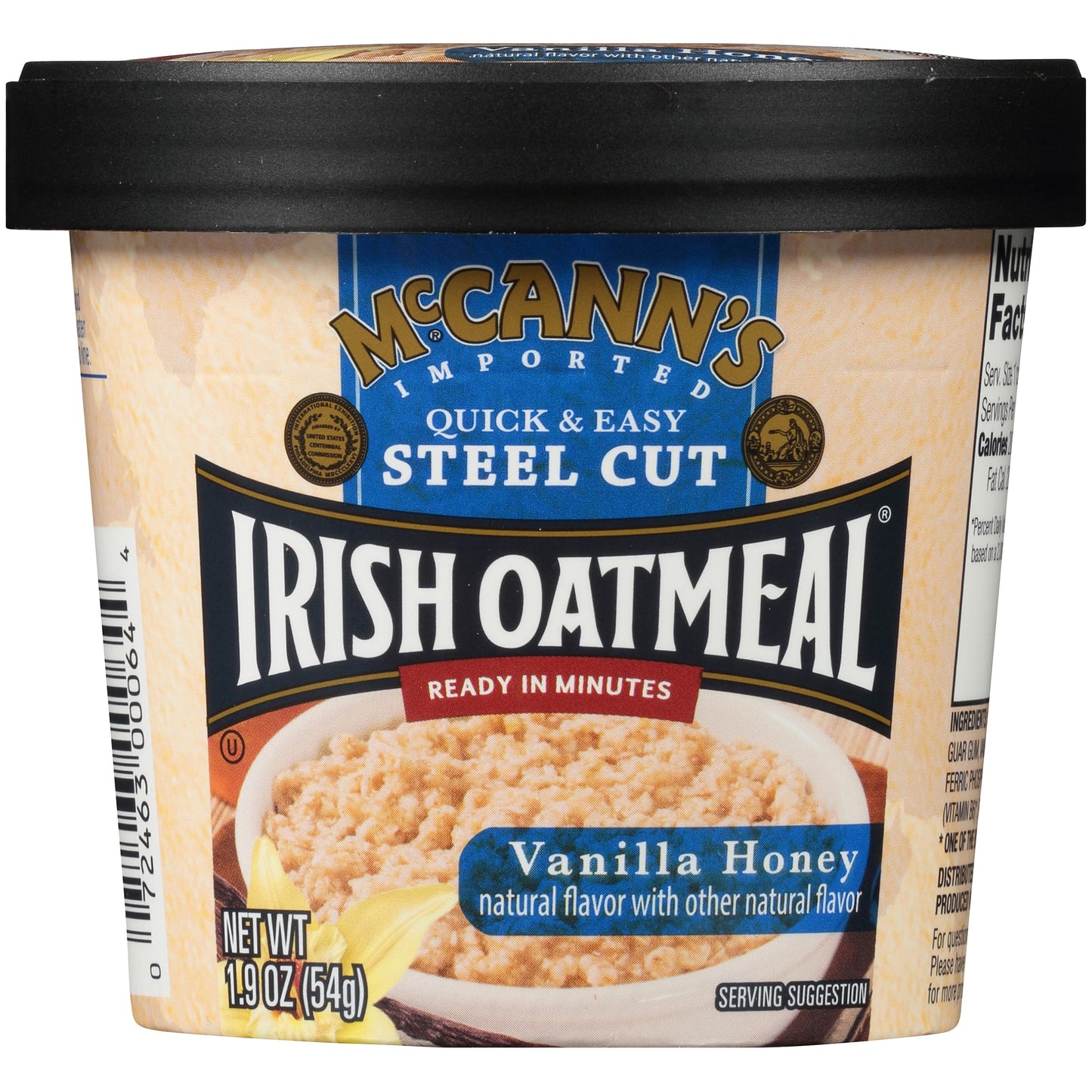 McCann s Irish Oatmeal Instant Oatmeal Cup  Vanilla Honey  1.9 Ounce (Pack of 12)