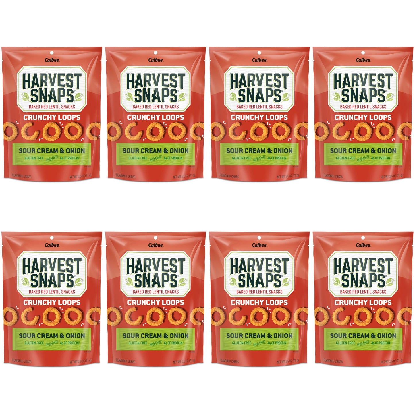 Harvest Snaps Veggie Chips (Sour Cream And Onion Crunchy Loops) | Powered By Plant Protein, Gluten Free, Non-Gmo Baked Vegetable