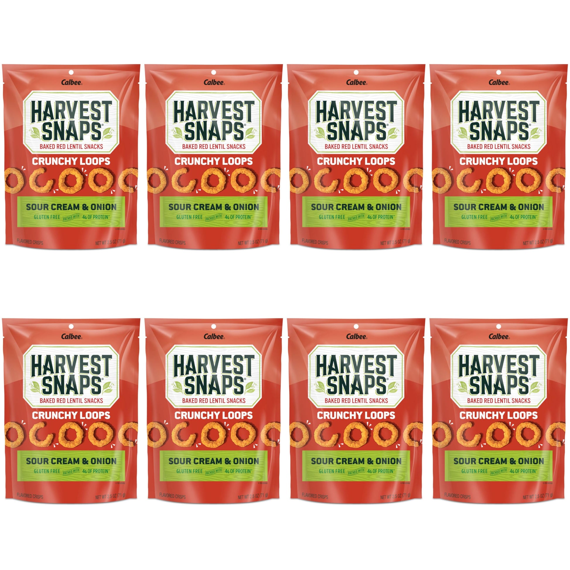 Harvest Snaps Veggie Chips (Sour Cream And Onion Crunchy Loops) | Powered By Plant Protein, Gluten Free, Non-Gmo Baked Vegetable