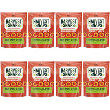 Harvest Snaps Veggie Chips (Sour Cream And Onion Crunchy Loops) | Powered By Plant Protein, Gluten Free, Non-Gmo Baked Vegetable