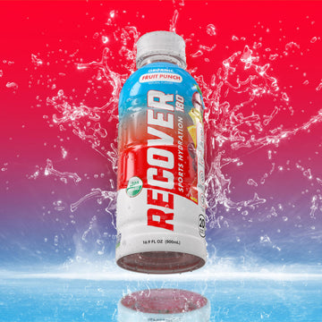 RECOVER 180 Organic Sports Hydration Drink, No Sugar, 15 Cal, Fruit Punch, 16.9 Fl Oz (Pack of 12)