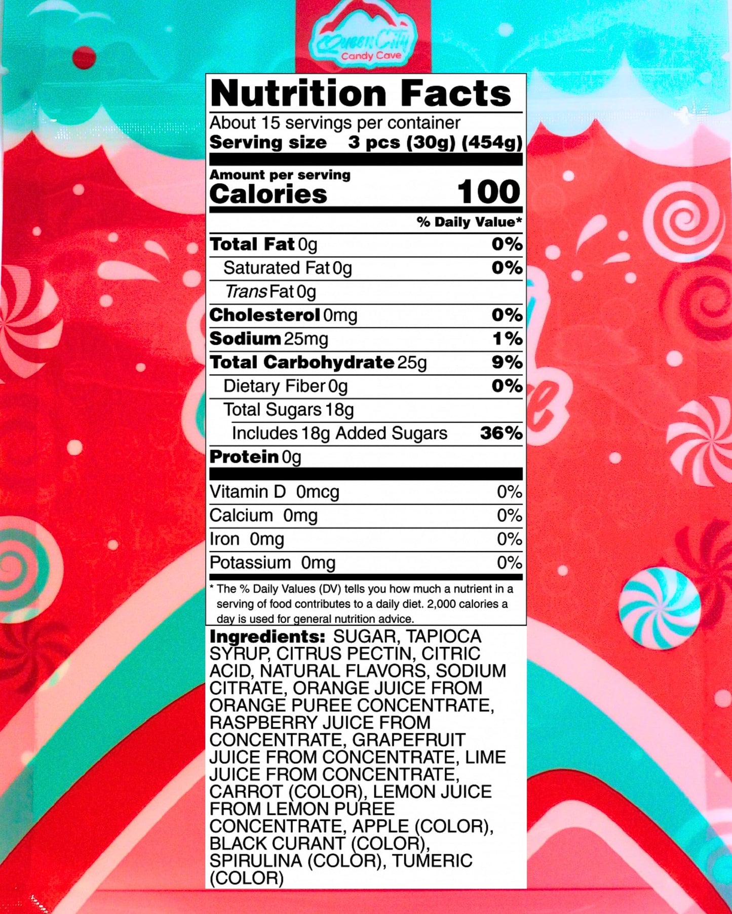 Bright Sunkiss Fruit Gems  Individually Wrapped Sugar Dusted Soft Gel Candy  Fruit Slice Flavored Jelly Gummies by Queen City Candy Cave (1 Pound)
