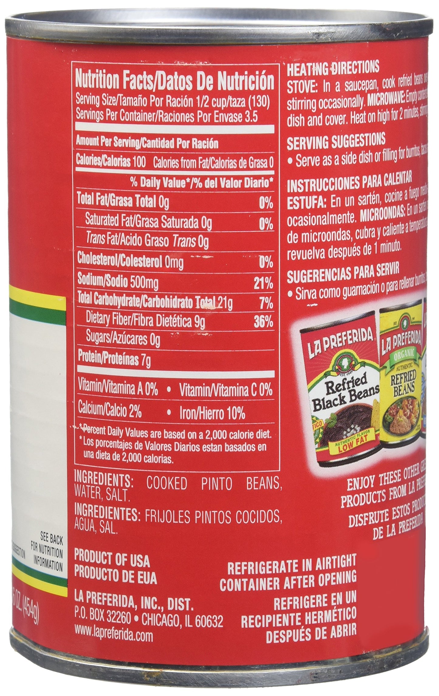 La Preferida Refried Beans Fat Free, 16-Ounce (Pack Of 12)