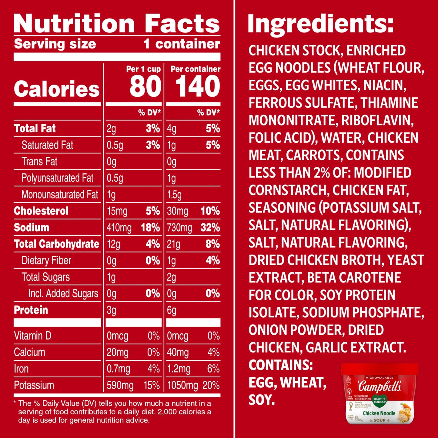 Campbell'S Healthy Request Chicken Noodle Soup, 15.3 Oz Microwavable Bowl (Case Of 8)