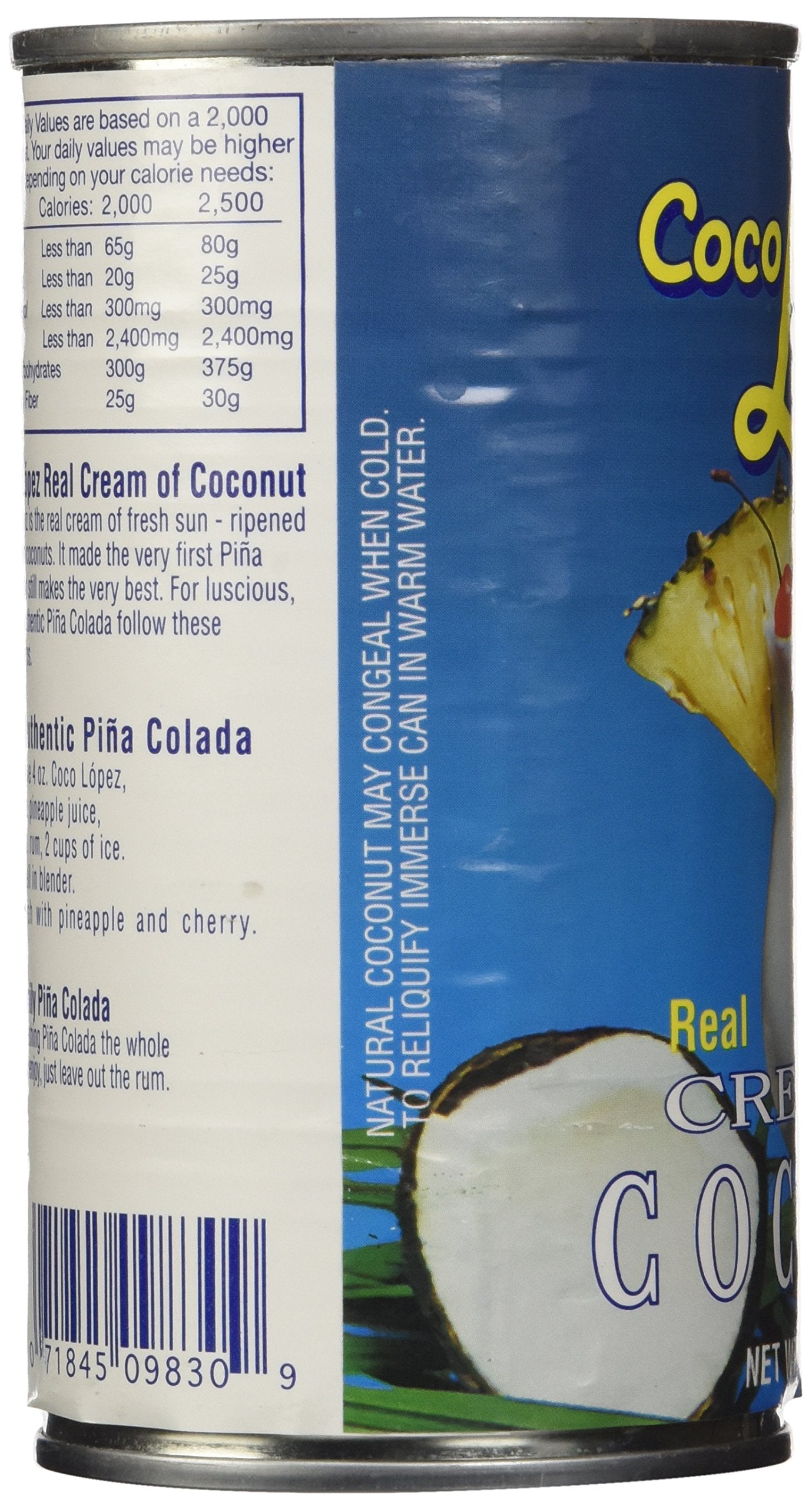 Coco Lopez Real Cream of Coconut - 15 Ounce Can - Original Fresh Coconut Cream - 6 Pack