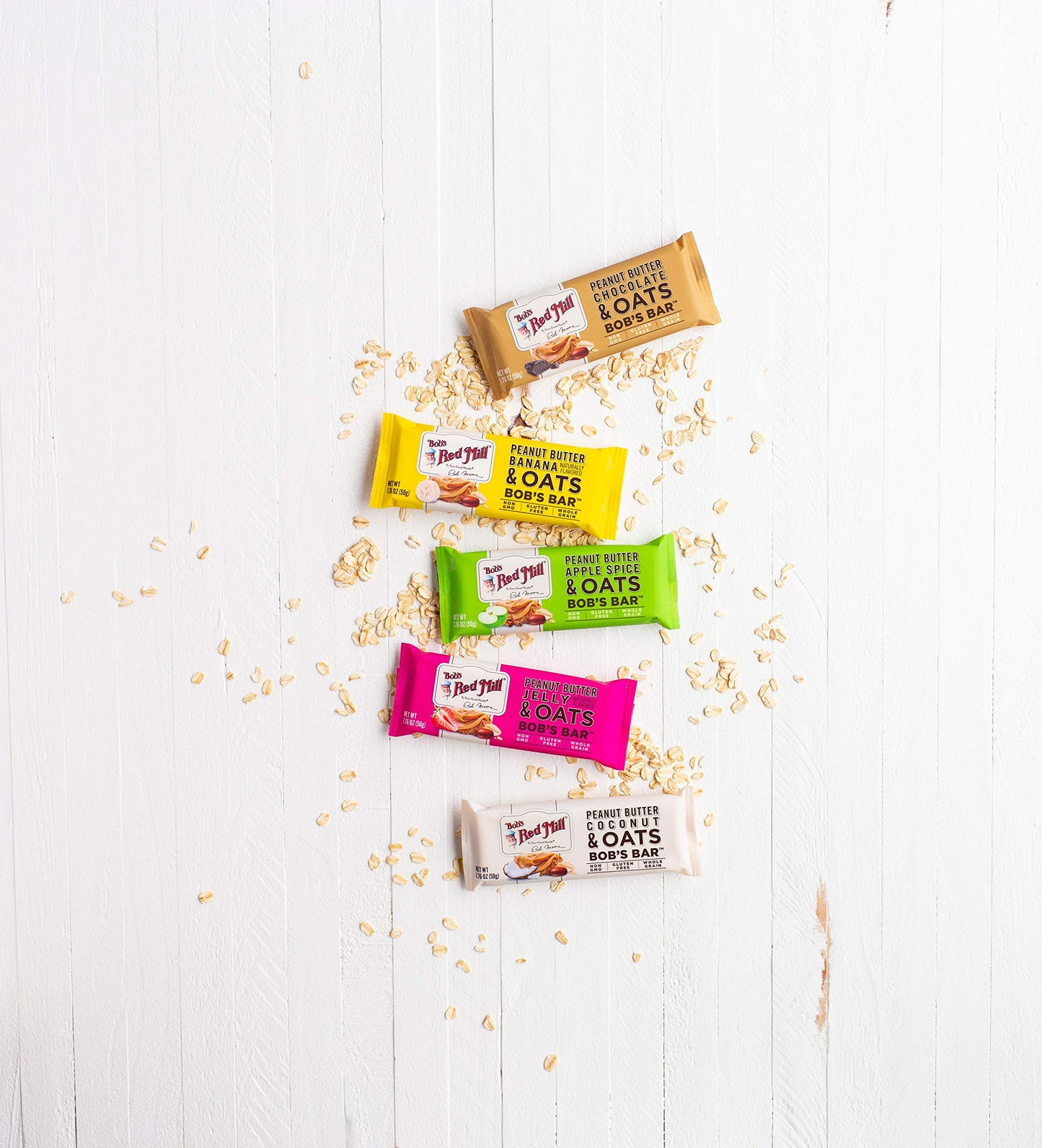 Bobs Red Mill Peanut Butter Chocolate & Oats Snack Bar - 1.76 Ounce (Pack of 12) - Gluten Free, Non-GMO, Whole Grain