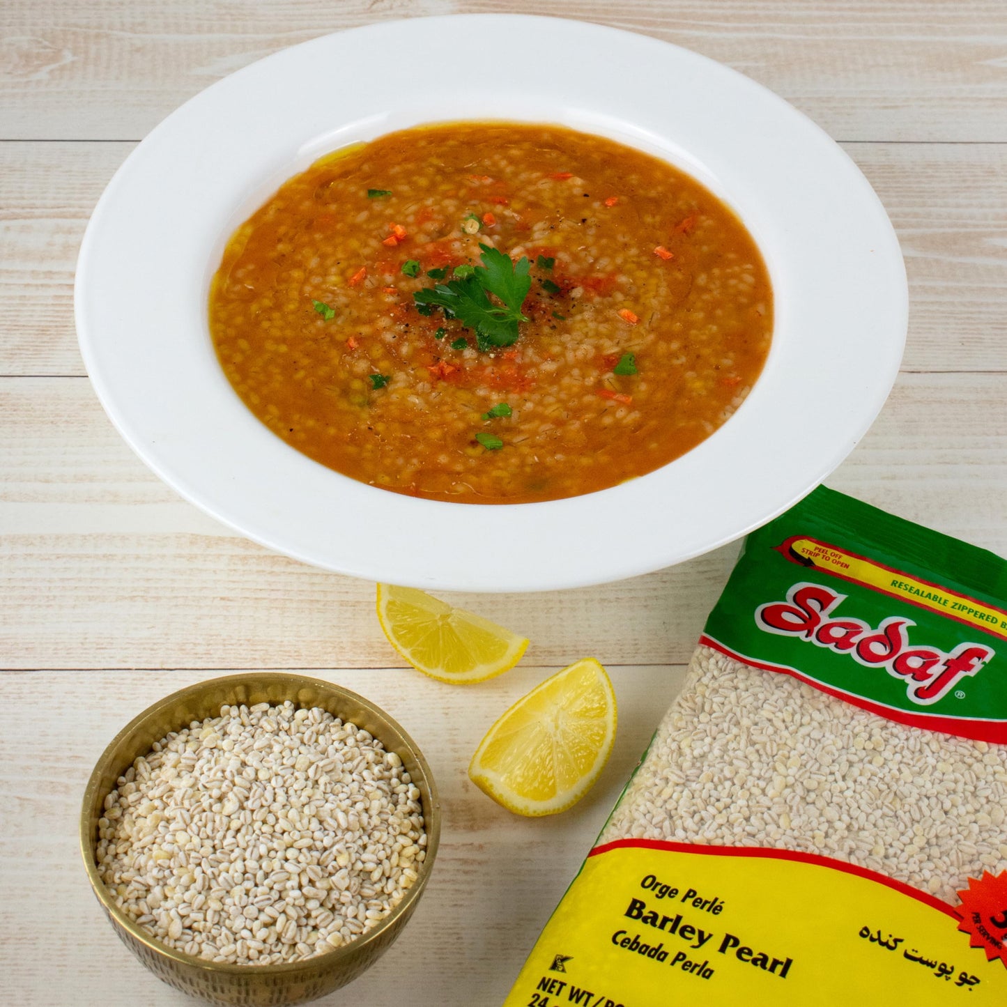 Sadaf Pearl Barley - Pearled Barley Grain For Cooking And Food Flavoring - Cebada En Grano - Kosher - 24 Oz (Pack Of 3)