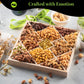 Nut Cravings Gourmet Collection - Diwali & Halloween Treats Mixed Nuts Gift Basket In Reusable Diamond Wooden Tray + Green Ribbo