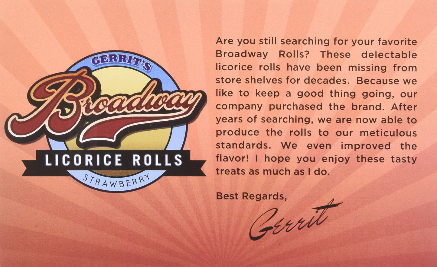 Gerrit'S Broadway Licorice Rolls Strawberry 24 Count