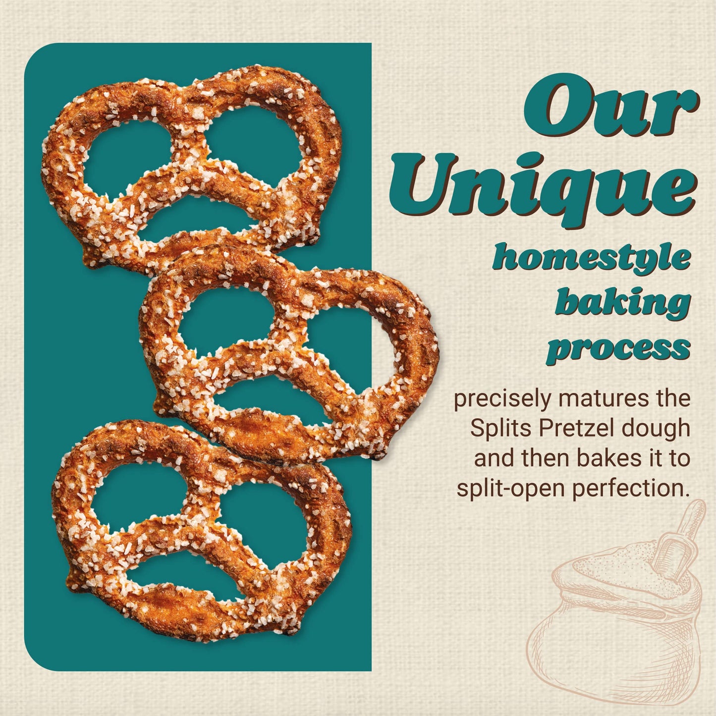 Unique Snacks Original Split-Open Pretzels, 11 Oz. Bag, Pack of 9, OU Kosher, Non-GMO