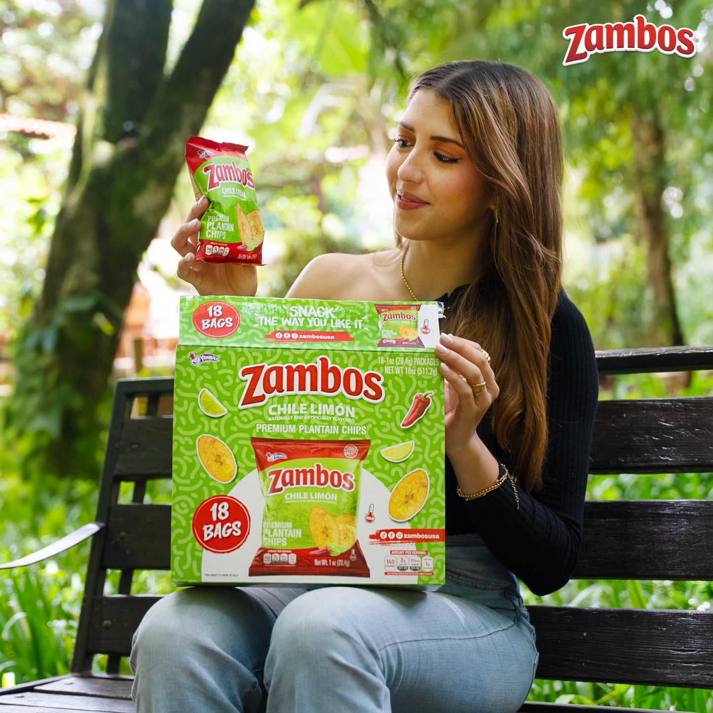 Zambos Plantain Chips Chile Limon Multipack  1 oz Bags (Pack of 18)