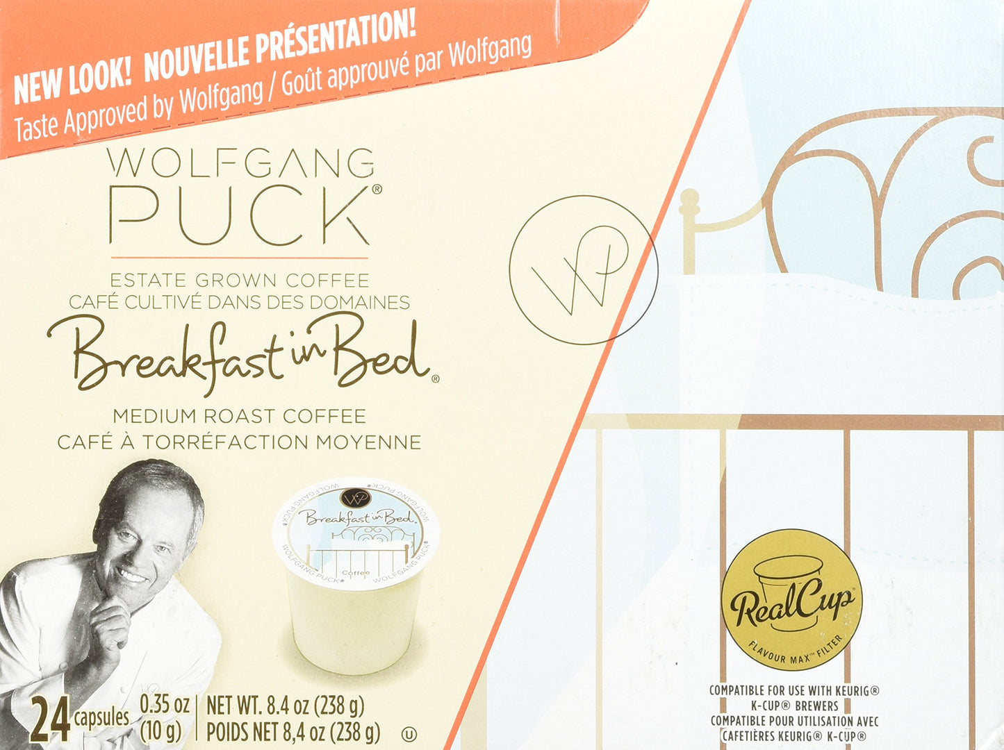 Wolfgang Puck Coffee compact pieces, Medium Roast, Compatible with Keurig K-Cup, 24 Count