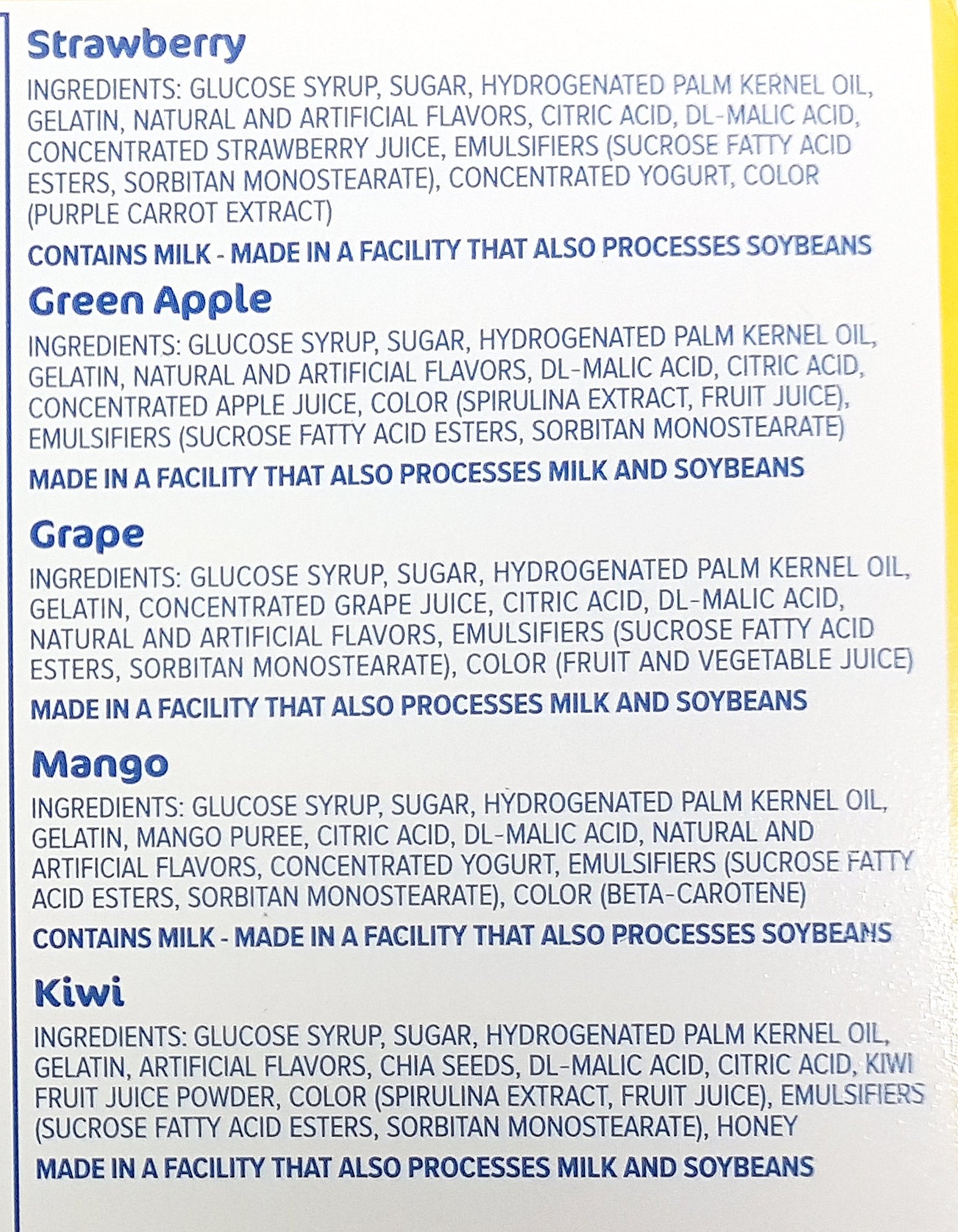 Hi-Chew Sticks Chewy Fruit Candies Variety Pack (Strawberry, Green Apple, Grape, Mango, Kiwi) 10-Pack
