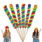 The Dreidel Company Jumbo Rainbow Twist Lollipop 12 Mixed Fruit Flavor 6-Pack Multi Color