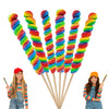 The Dreidel Company Jumbo Rainbow Twist Lollipop 12 Mixed Fruit Flavor 6-Pack Multi Color