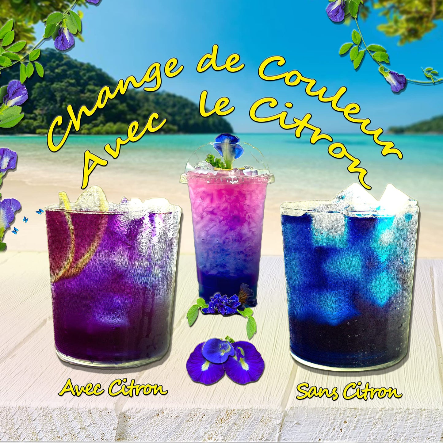 oko-oko Butterfly Pea Tea - Premium Whole Dried Flower - 3.5 Oz - Kraft Resealable Bag