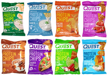 Niro Assortment | Quest Tortilla Style Protein Chips - 8 Flavors - Cheddar & Sour Cream, Spicy Sweet Chili, Ranch, Loaded Taco,