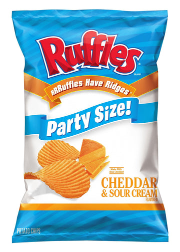 Ruffles Potato Chips, Party Size Cheddar and Sour Cream, 130 Ounce (Pack of 10)