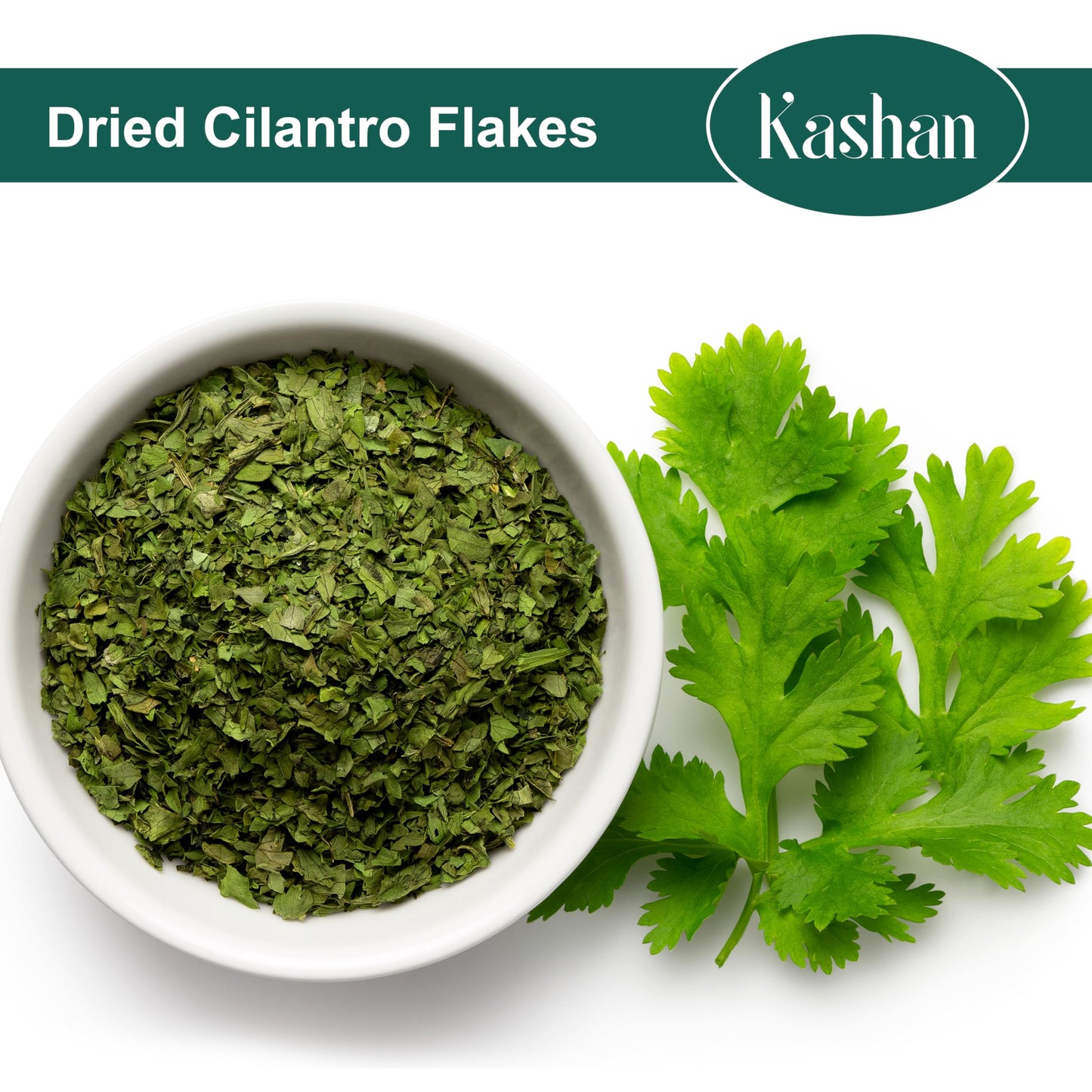Kashan Dried Cilantro Flakes, Great Aromatic Seasoning For Food Flavoring, Salad, Soups And Meat, Garnish, Vegetarian 4Oz (113G)