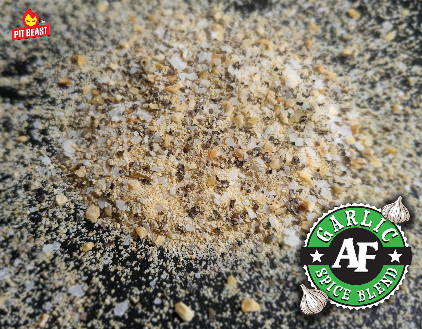 Pit Beast Garlic AF - Garlic, Salt, and Pepper BBQ Rub Seasoning | ALL PURPOSE EXTREME GARLIC FLAVOR SPICE BLEND | Chicken, Past
