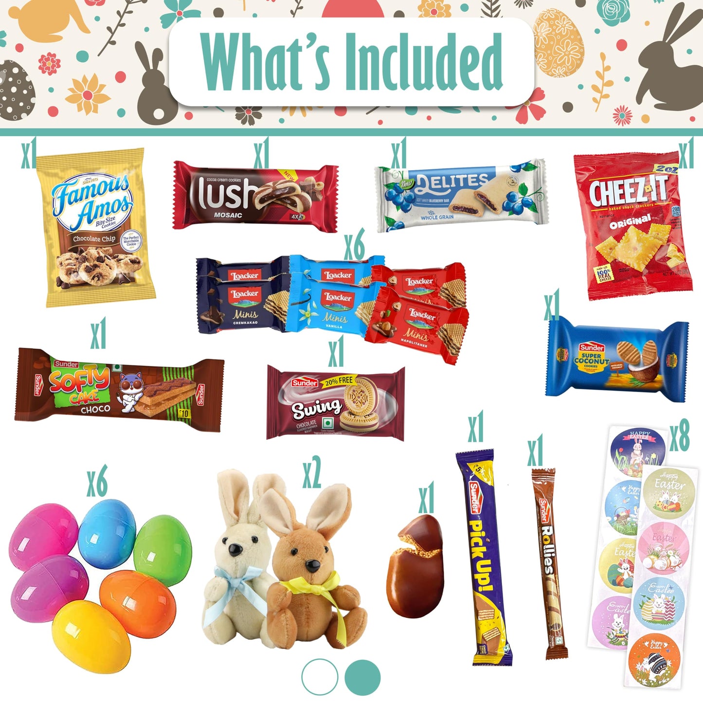 Easter Snack Green Tin (46 Count) Filled With Candy, Peelable Gummies, Bunny And More, Great Package For Family, Friends, Boys A