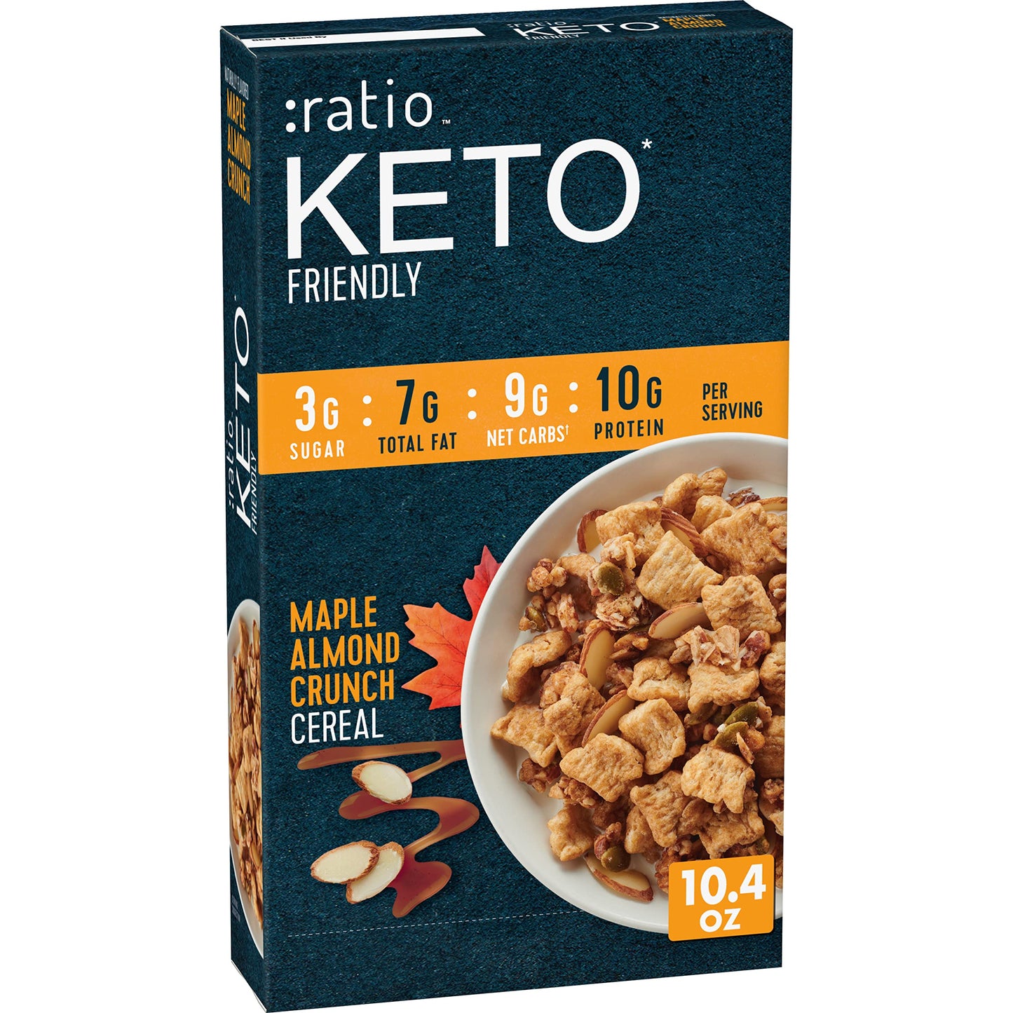 Ratio Maple Almond Crunch Cereal, Keto Friendly, 10g Protein, 10.4 oz