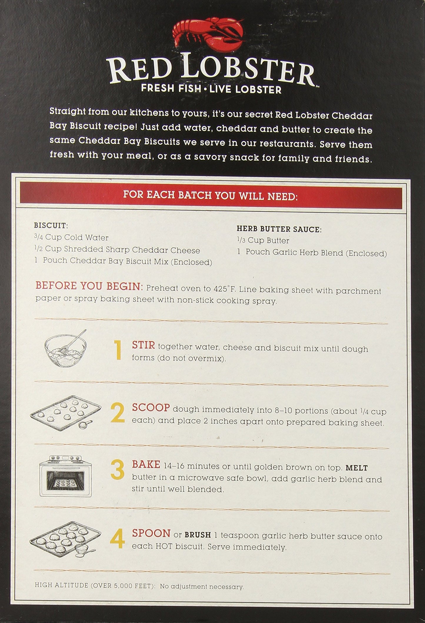 Red Lobster Cheddar Bay Biscuit Mix, 45.44 Ounce