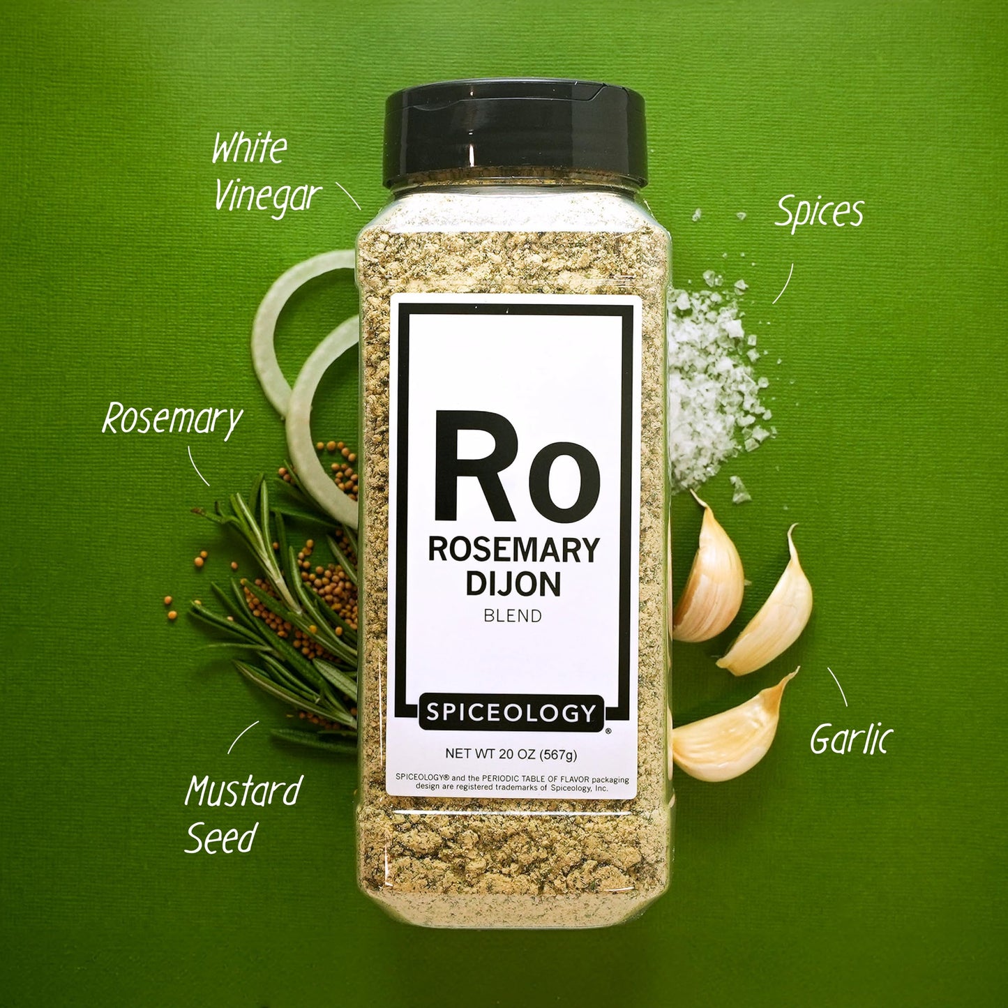 Spiceology Rosemary Dijon Spice Blend - All-Purpose Rub - 20 oz - Ideal for Dressings, Sauces, Meats, and Vegetables
