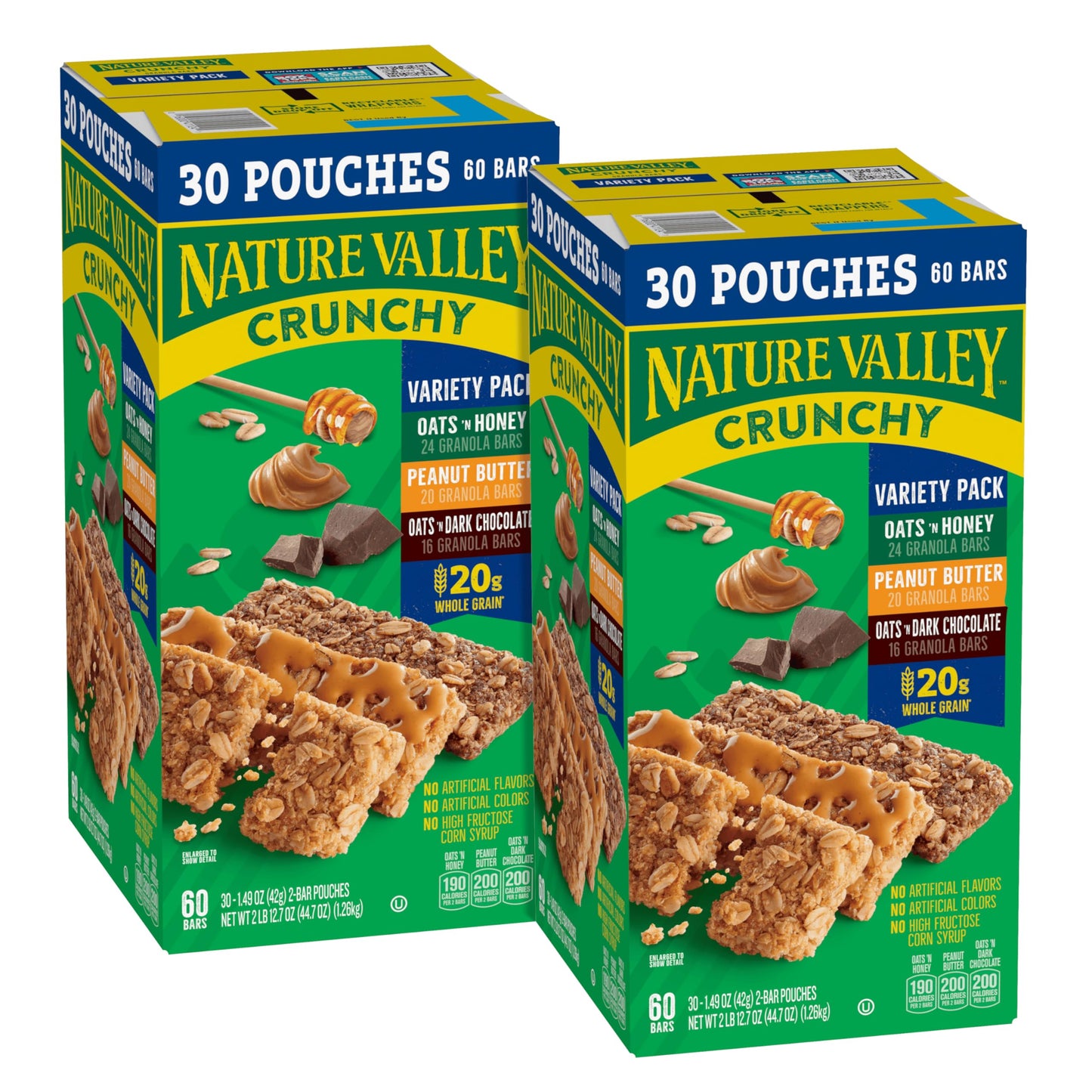 Nature Valley Crunchy Granola Bars  Value Pack  120 Bars  89.4 OZ Count (60 Pouches)