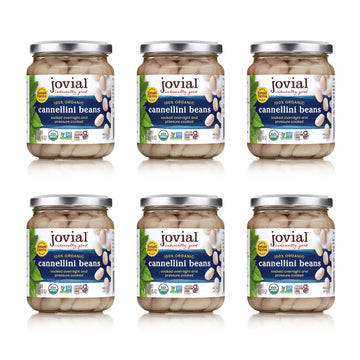 Jovial 100% Organic Cannellini - Cannellini, Organic Cannellini, No Saturated Fat, Gluten Free, Recyclable Glass, Great Source o