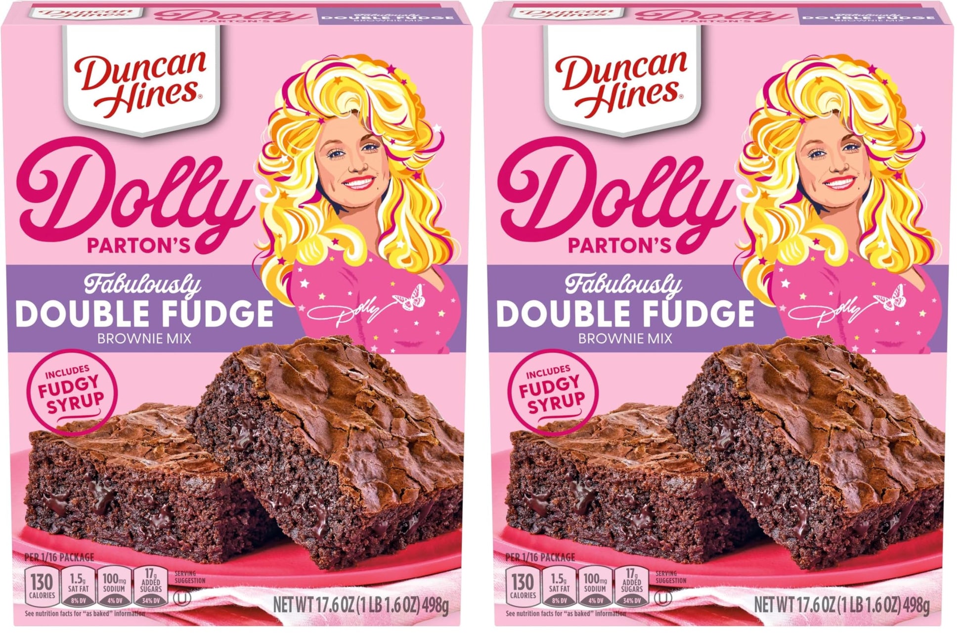 Duncan Hines Dolly Partons Fabulously Fudgy Brownie Mix, 17.6 oz. (Pack of 2)