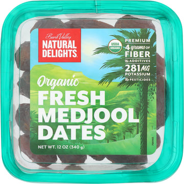 Bard Valley Organic Fresh Whole Medjool Dates, Non-GMO, 12 Ounce (Pack of 12)