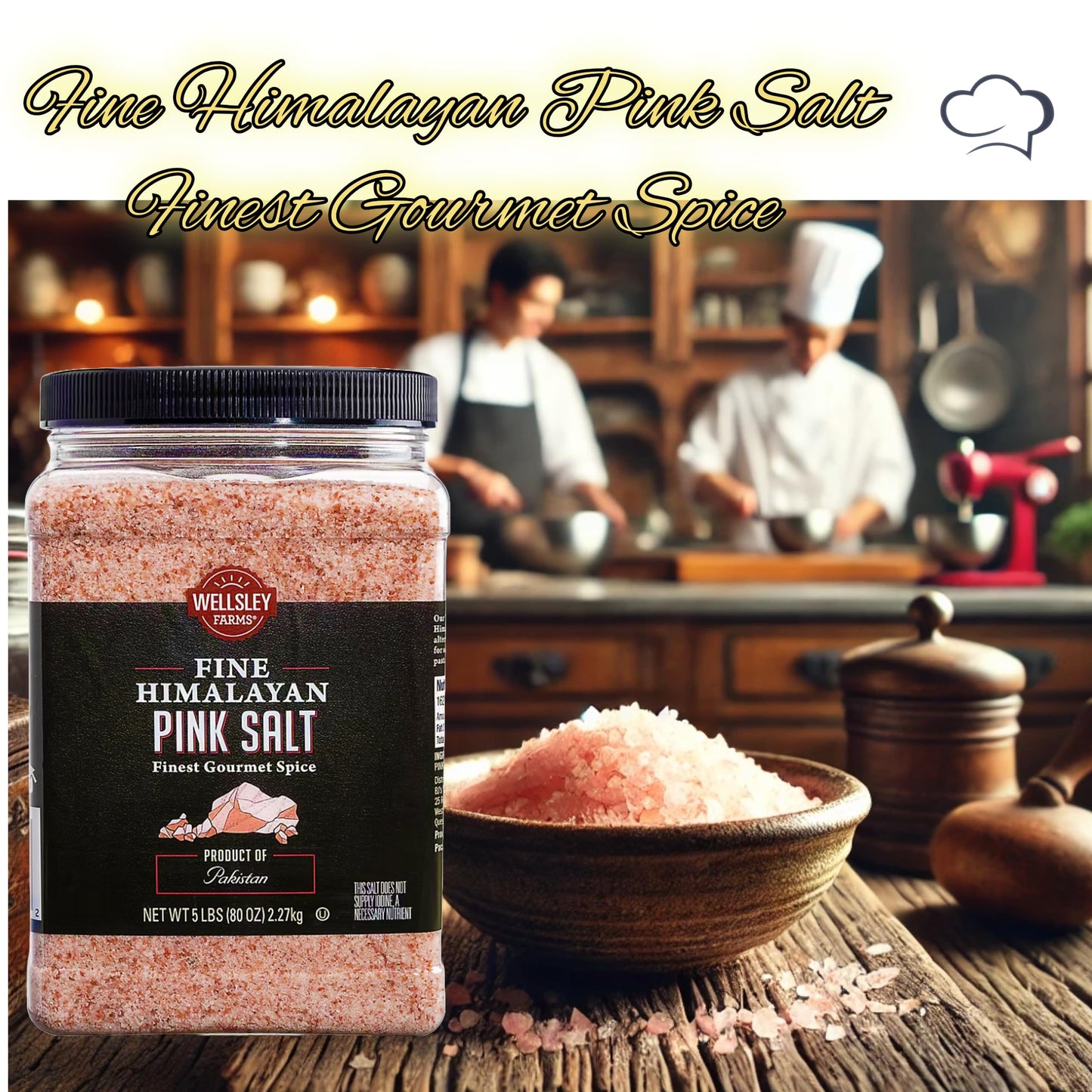 Wellsley Farms Himalayan Pink Salt, Gourmet Spice, 80oz (5 lb), Kosher