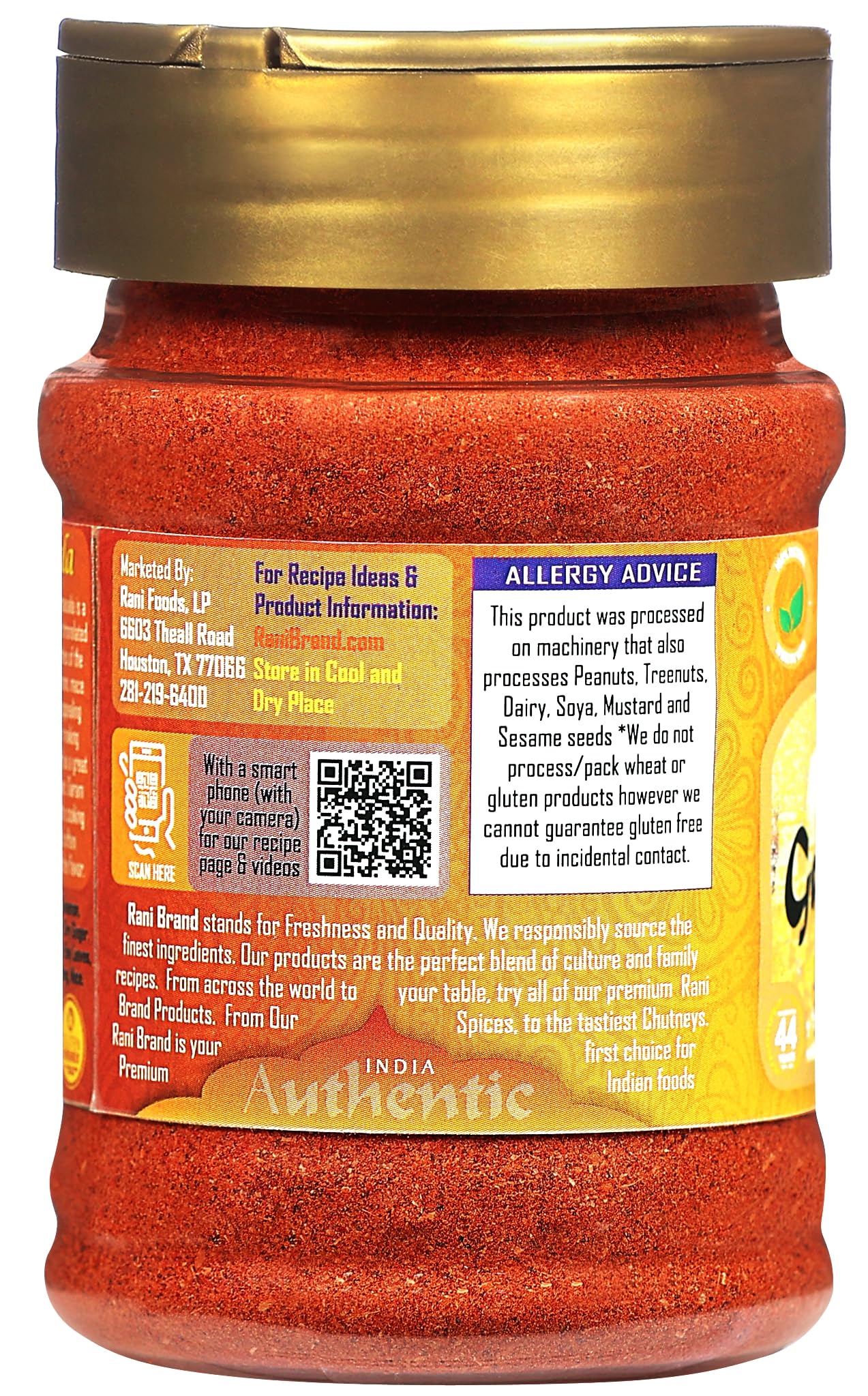 Rani Kashmiri Chilli Powder (Deggi Mirch, Low Heat) Ground Indian Spice 85g PET Jar ~ All Natural | Salt-Free | Vegan | Kosher |