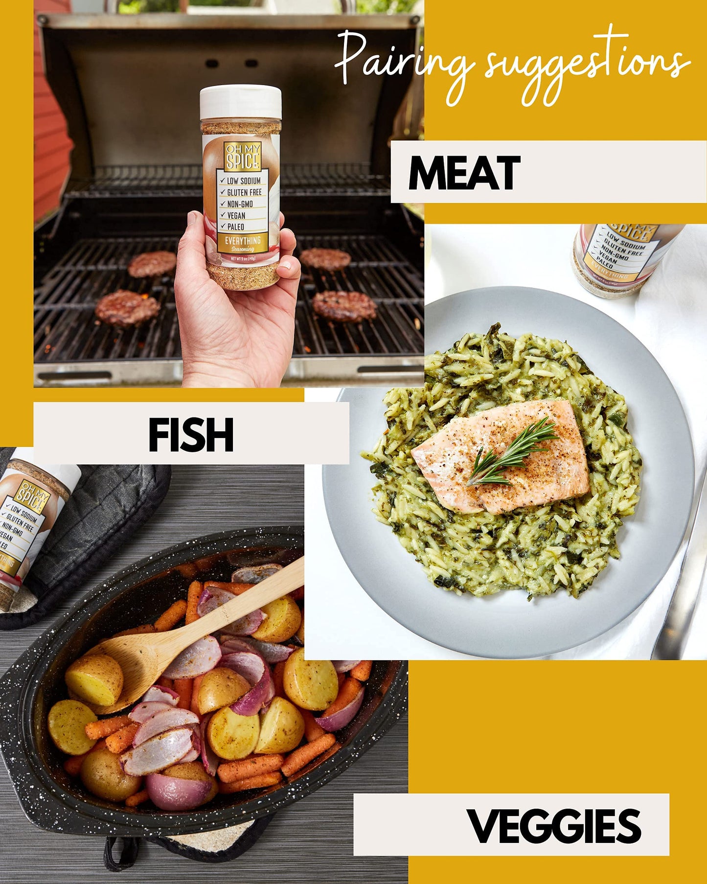 Everything Seasoning - Very Low Sodium All Purpose Seasoning With Onion, Chili, Sea Salt, Black Pepper, Basil & Garlic Powder -