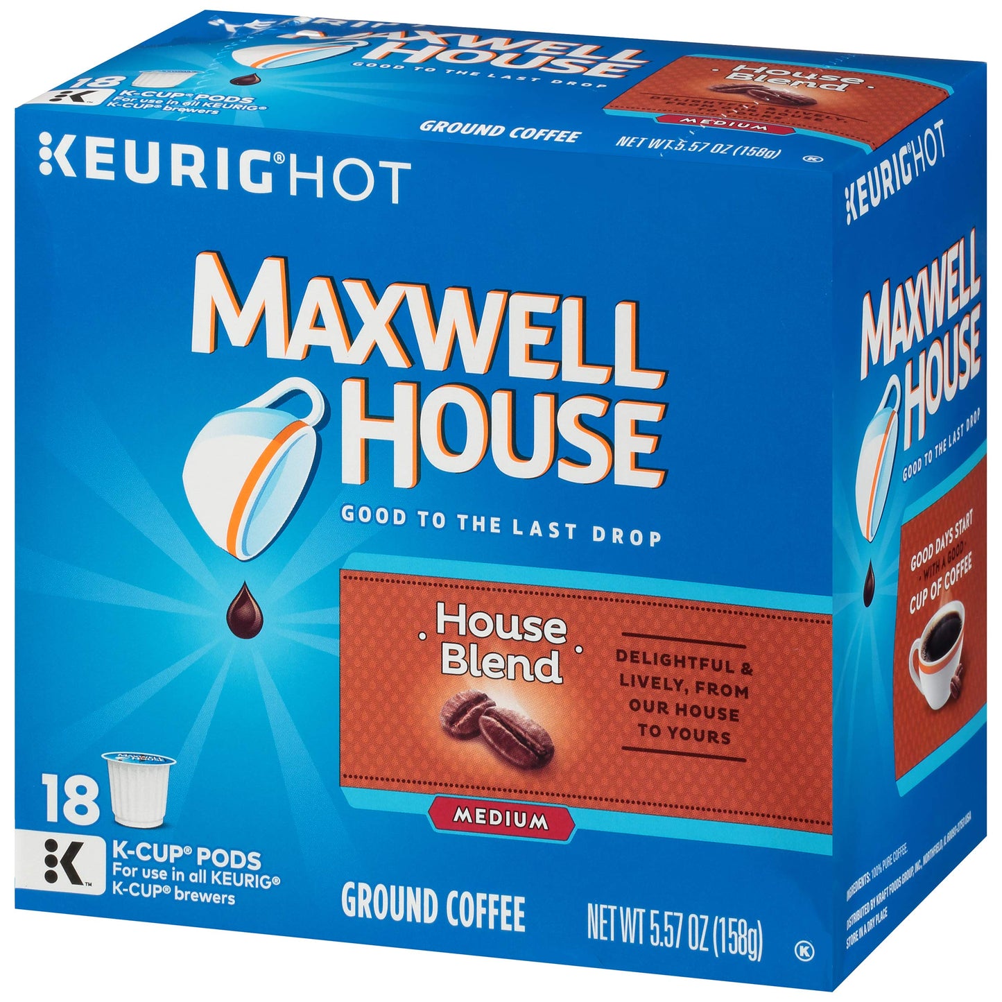 Maxwell House House Blend Keurig K Cup Coffee Pods (18 Count)