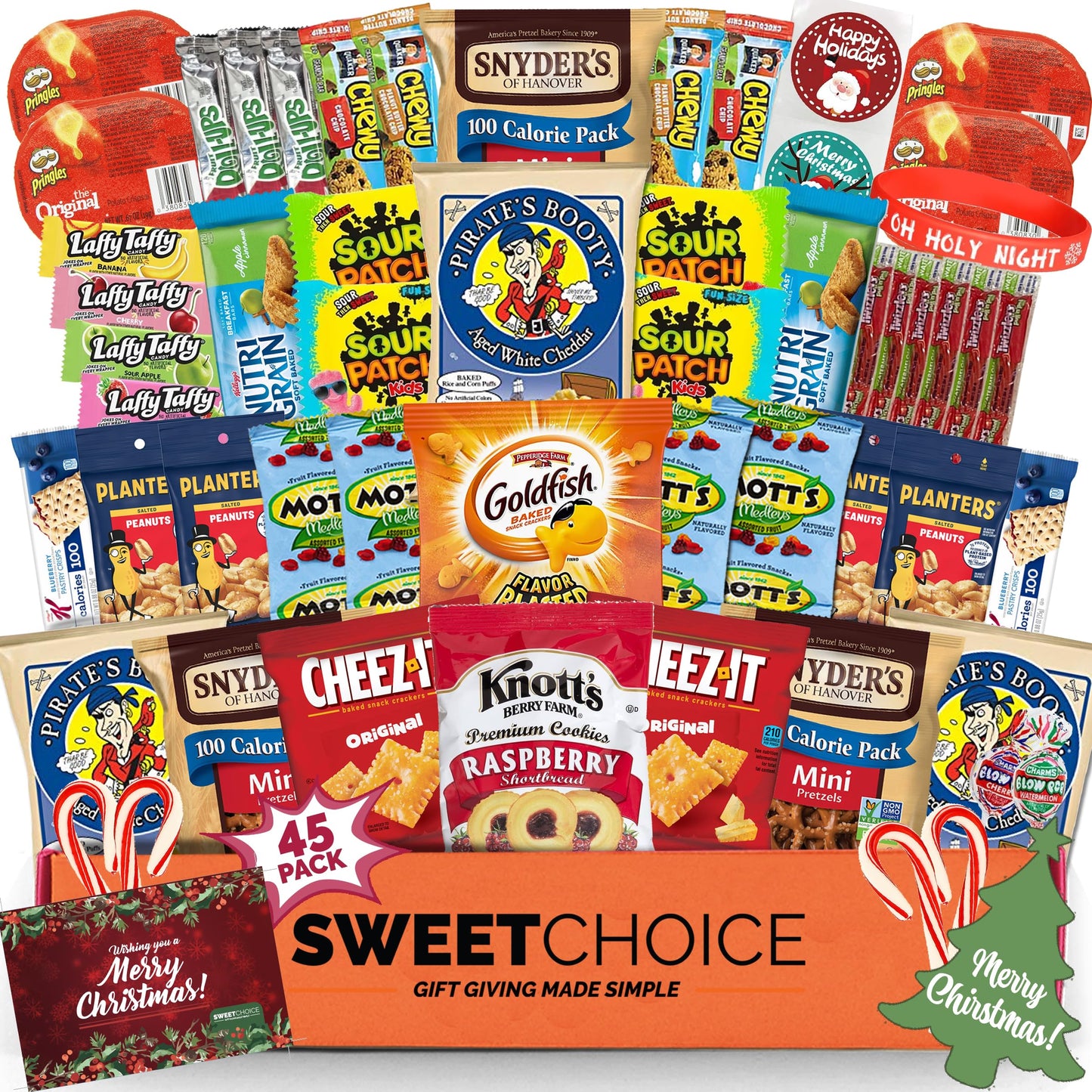 Variety Snack Care Package (45 Count) Gift Box For Teens - Fathers Day Goodie Food Arrangement For Dad - Birthday Candy Basket For Men, Women, Boys, Girls, Kid, Mature-Themed, College Student - Prime Delivery