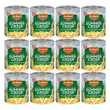DEL MONTE SUMMER CRISP Whole Kernel Corn, Canned Vegetables, Golden Sweet Corn, 12 Pack, 11 oz Can