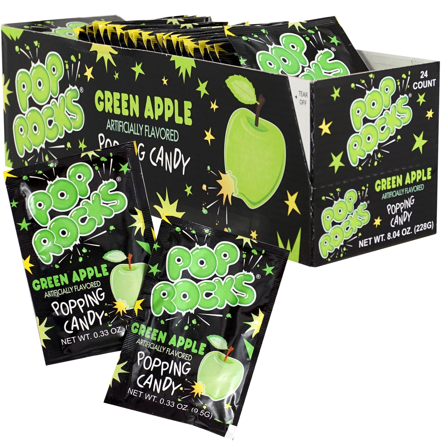 Pop Rocks Green Apple, 24 Pack, Popping Candy