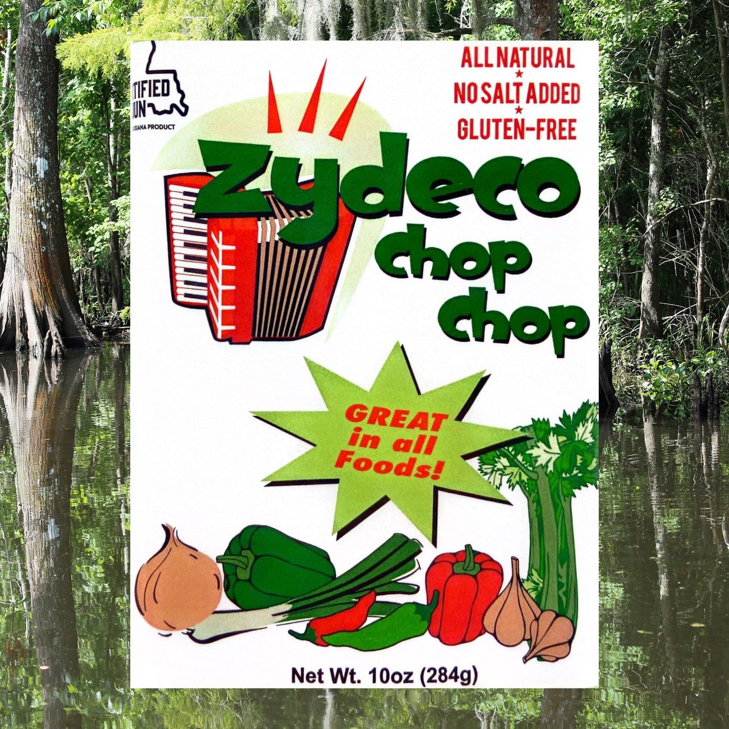 Two 10-ounce Shakers of Zydeco Chop Chop Cajun Seasoning Base (2 Pack)