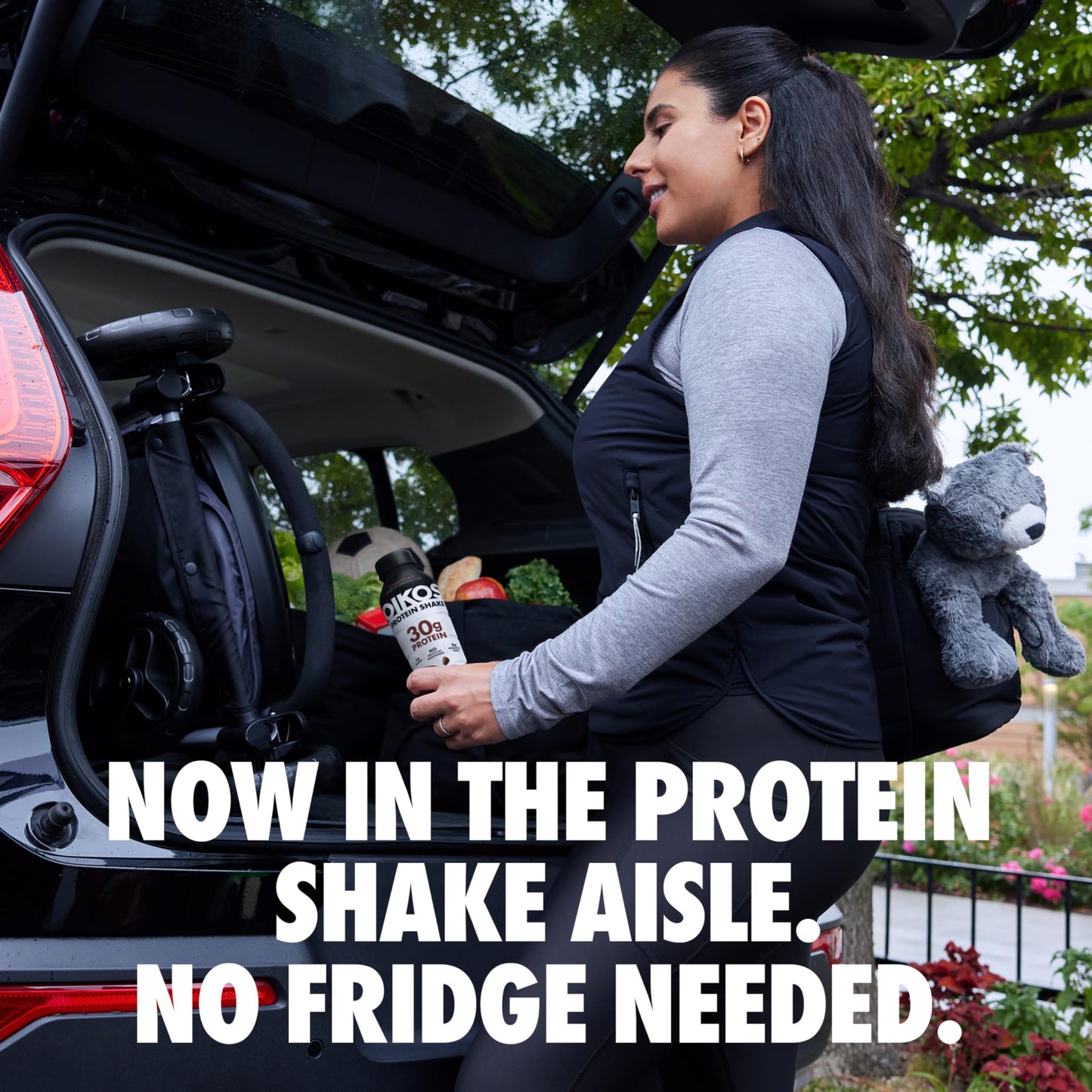 Oikos Protein Shake  Chocolate  30g High Protein Drinks  Shelf Stable  Ready to Drink  5g Prebiotic Fiber  12 fl oz Bottle  4 Count