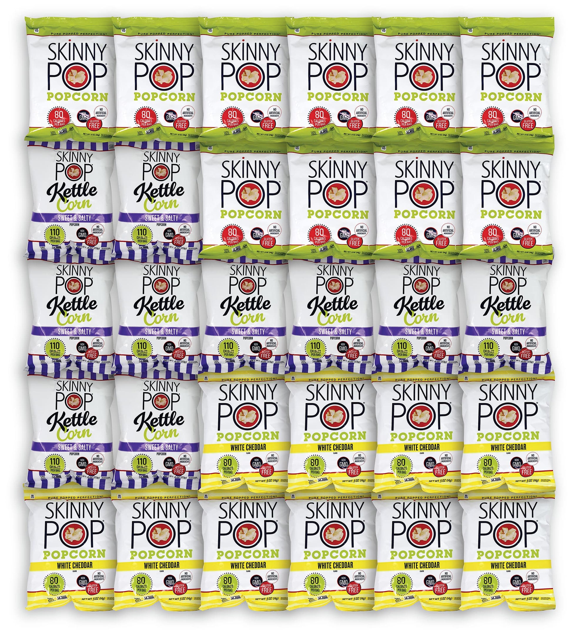 Niro Assortment | Bulk Popcorn, Skinny Pop Popcorn Individual Bags Variety Pack - Skinny Pop, 30 Packs Of 3 Flavors