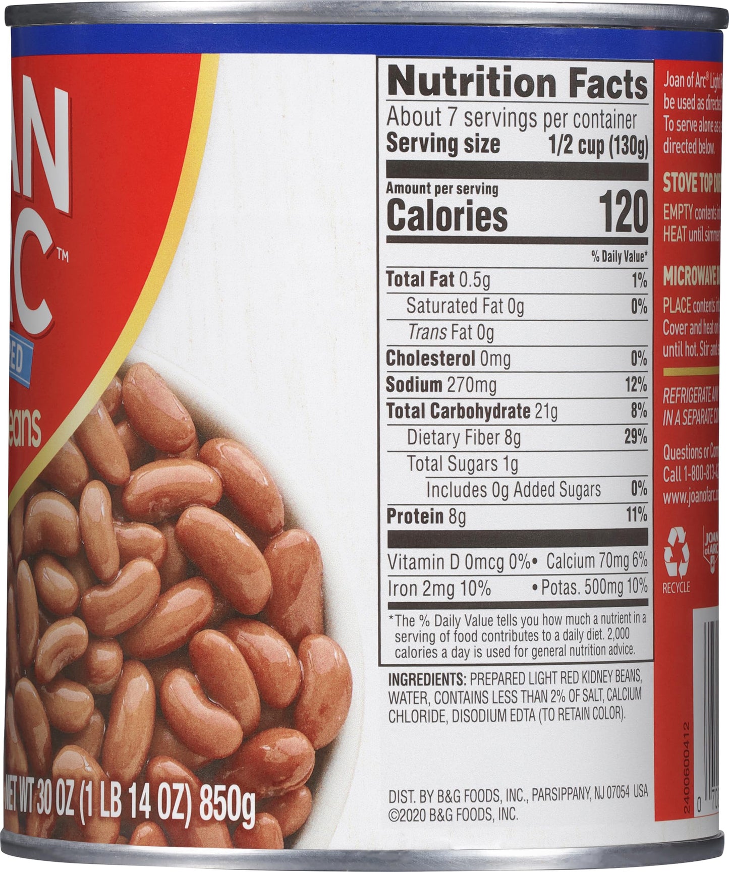 Joan Of Arc Light Red Kidney Beans, 30 Ounce (Pack Of 12)