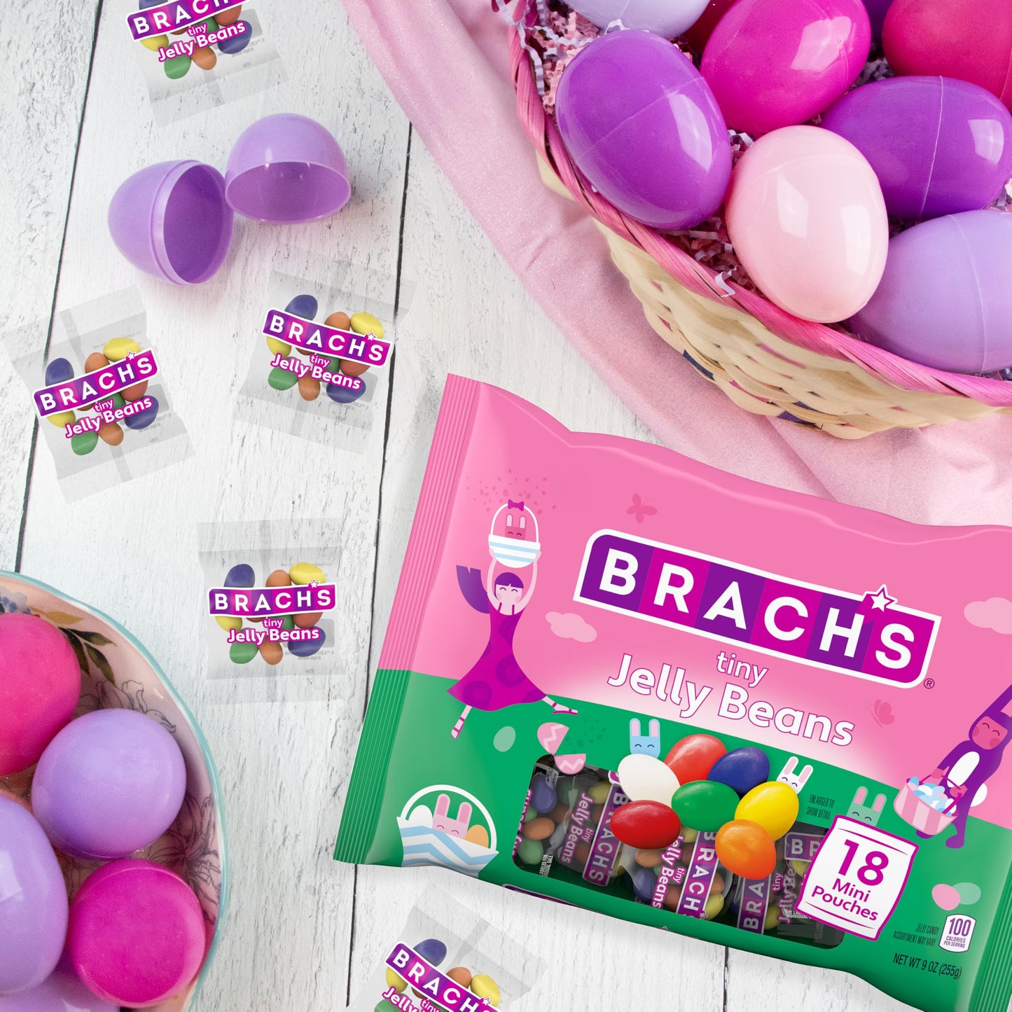Brach'S Tiny Jelly Beans, Springtime Easter Candy, 9 Oz (18 Individually Wrapped Pouches)