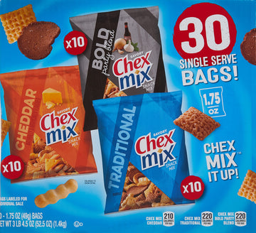 Chex Mix Classics Snack Mix, 1.75 Ounce (Pack Of 30)